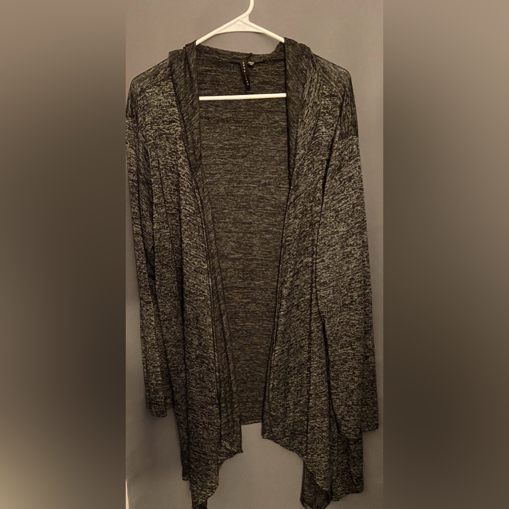 Obsession Black/Grey Hooded Cardigan, Size 3X